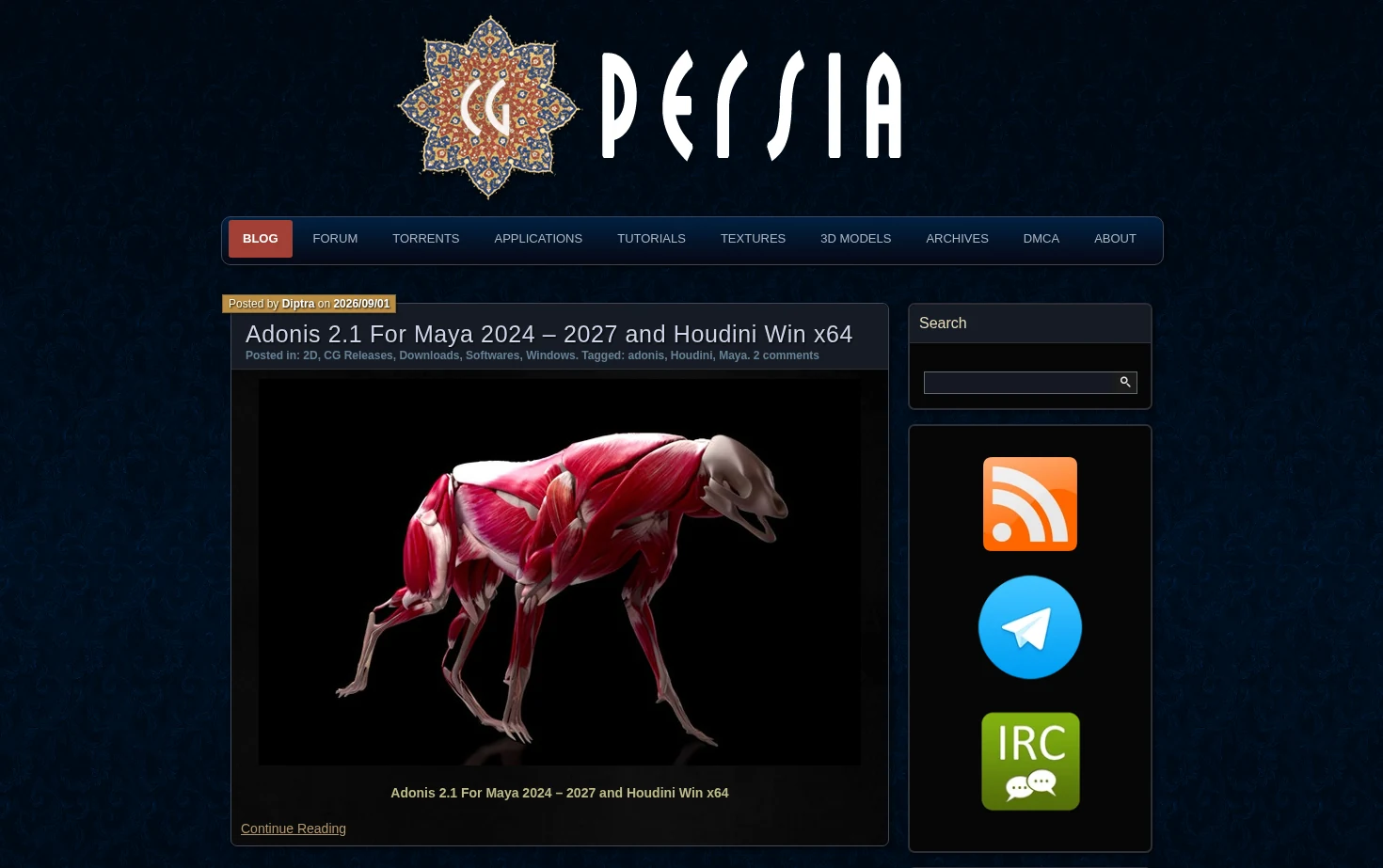 CG Persia 页面快照